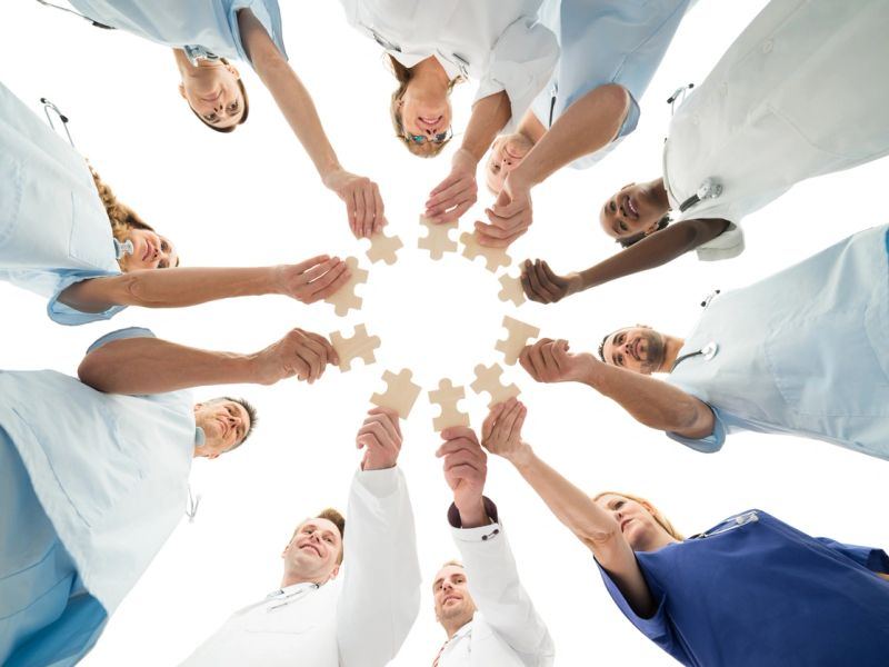 Colleagues working together